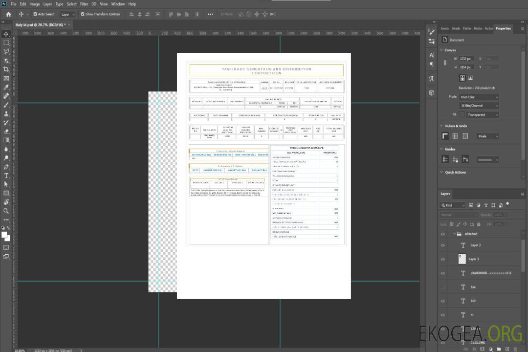 Modèle Word et PDF de facture de services publics pour les entreprises INDE TAMILNADU template Modèle Word et PDF de facture de services publics pour les entreprises INDE TAMILNADU template